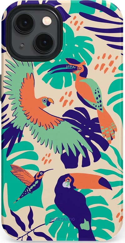 Casetastic Hoesje Geschikt voor Apple iPhone 13 Magsafe - Stijlvolle Beschermende Duo-layer Case - Tropische Vogels