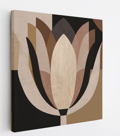 Saammp Canvas Schilderij - Abstracte Tulp - Natuur - bloemen - 20x20 - Foto op canvas - Wanddecoratie - Muurdecoratie Woonkamer - Kantoor Decoratie