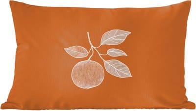 Sierkussens - Kussentjes Woonkamer - 60x40 cm - Sinaasappel - Getekend - Bladeren - Bruin