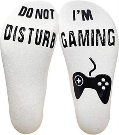 CHPN - Sokken - Gaming socks - Do Not Disturb - Grappige Sokken - Huissokken - One Size - Wit/Zwart - Mannen - Cadeau - Hippe sokken