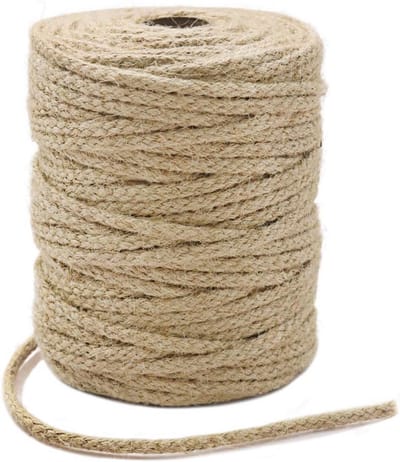 Jute Touw - Natuurlijk Garen - Knutselen Tuinieren - 8 Strengen Gevlochten - 200 Voet - Bruin