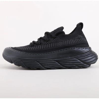 Zomer Ademend Mesh Casual Sokken en Schoenen voor Heren Nieuwe Koreaanse Editie Dikke Zool Verhoogde Herenschoenen Luie Man Kicks Schoenen 44 zwart