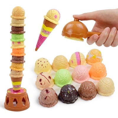 Jouet de cuisine de Simulation de nourriture pour enfants, jeu à empiler de crème glacée, jouets éducatifs pour bébés, cadeaux