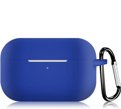 KELERINO. Siliconen Case geschikt voor Apple AirPods Pro - Met Haak - Blauw