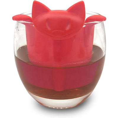 Thuis Kantoor Schattige Kat Vorm Silicone Thee Infuser Thee Zeef Filter Thee Set Accessoire Rood rood