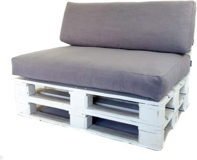 Waterafstotend Palletkussen Grijs 120x60x15 cm - Dik Schuim Binnen/Buiten Zitkussen