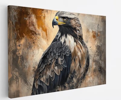 Saammp Canvas Schilderij - Arend - Abstract - Dieren - Bloemen - 30x20 - Foto op canvas - Wanddecoratie - muurdecoratie Woonkamer - Slaapkamer decoratie - Canvas Print