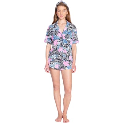 PJ Salvage Korte pyjamaset voor dames met palmprint (Veelkleurig)
