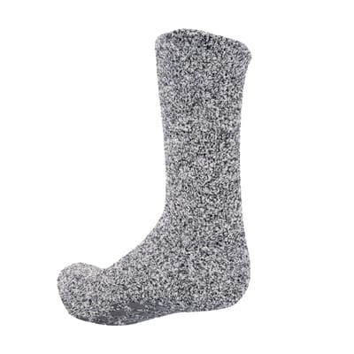 Floso Heren Warme Slippersokken met Rubberen Antislip Grip (Grijs)