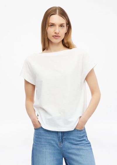 Mouwloos T-shirt van gemêleerd garen casual snit en ronde hals dames s.Oliver