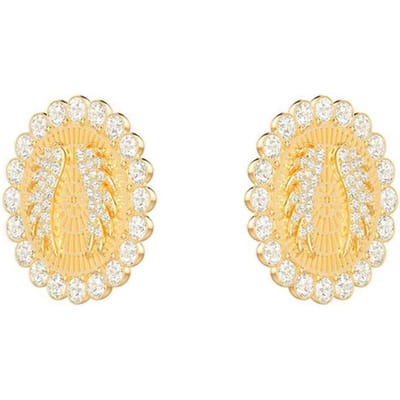 Boucles d'oreilles Swarovski Déesse Porte-Bonheur Anges Romantique Glamour pour Femmes 5464120 Gold Plated beige