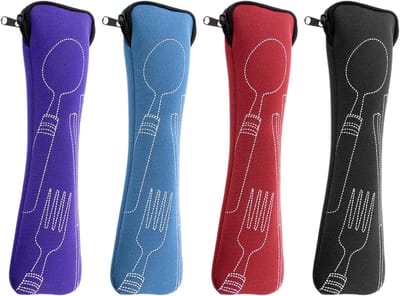 Set van 4 Opbergzakken voor Bestek en Kussens - Ideaal voor Vorken, Lepels, en Eten onderweg