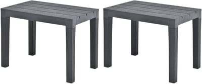 Tuinbanken Set - Buitenbank Stoel - Buiten Zitten - Onderhoudsarm Kunststof - 61 x 395 x 145 cm - Antraciet