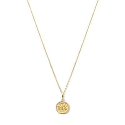 New Bling 9NBG-0293 Gouden Ketting met Sterrenbeeld - Weegschaal - 10 mm Doorsnee - Ankerschakel - 39 + 3 + 3 cm - 0,8 mm Dik - 14 Karaat - Goud