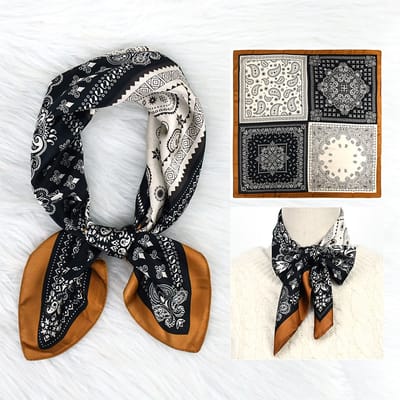 Dames Sjaal - Sjaals - Stola - Vierkante doek - Elegant Stijlvol Dames haar sjaal - Satijn zijde - Hals sjaaltje - Sjaaltje Satijn - Neksjaaltje - Omslagdoek Modesjaals - Neksjaal - Dames Halsdoek -Dame -39，70*70CM