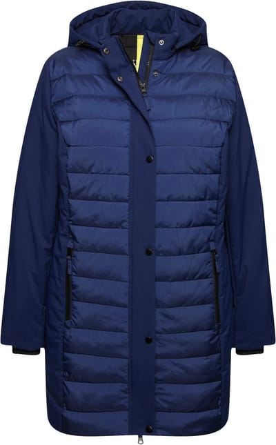 Ulla Popken - Dames - HYPRAR hybride jas stiksel/softshell opstaande kraag - Nachtblauw - Maat 46+