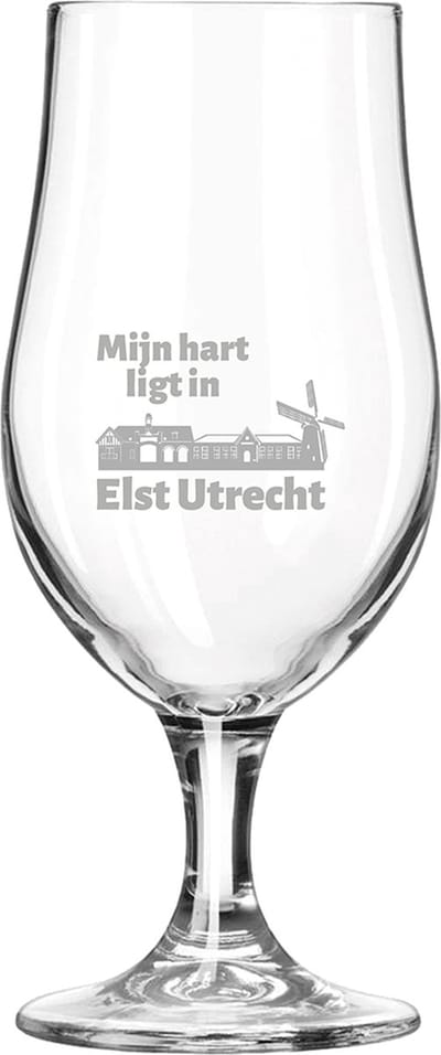 Gegraveerde bierglas op voet 49cl Elst Utrecht