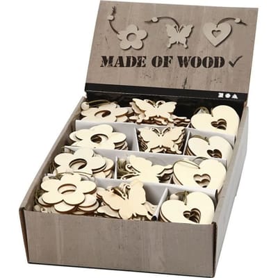 Creativ Company houten decoratie knutselset - 200 stuks - multicolor.