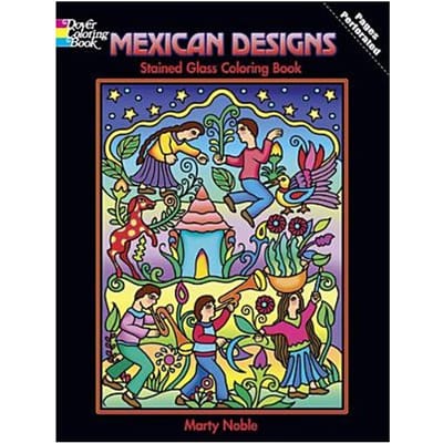 Mexican Designs Stained Glass Coloring Book - Marty Noble