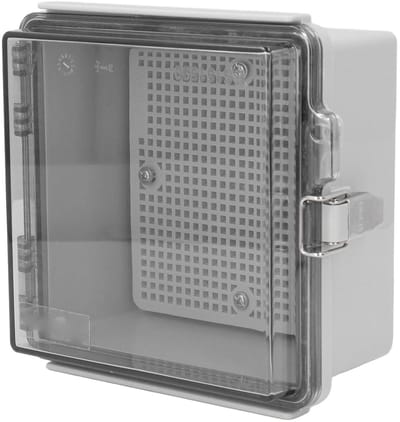 Waterdichte aansluitdoos voor buitengebruik, elektrisch kastje met transparante scharnierdeksel, IP67 ABS kunststof behuizing met montageplaat, bevestigingsbeugels en schroeven