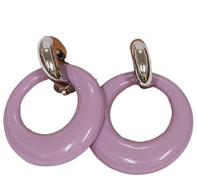 Oorhangers - Paars, rond - Retro fashion - Back to the 90's