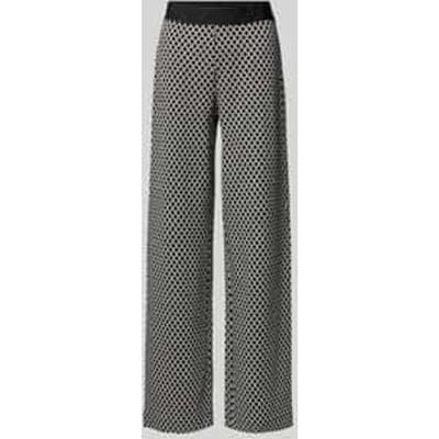 Wide leg stoffen broek met elastische band met label, model 'ELAINE'