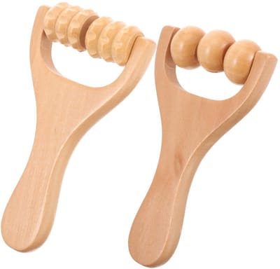 Allecto - Massage Roller Set - Houten Trigger Point Roller - Voor Lichaam en Gezicht - Ontspanning en Pijnverlichting - Massage Accessoire - Geschi..