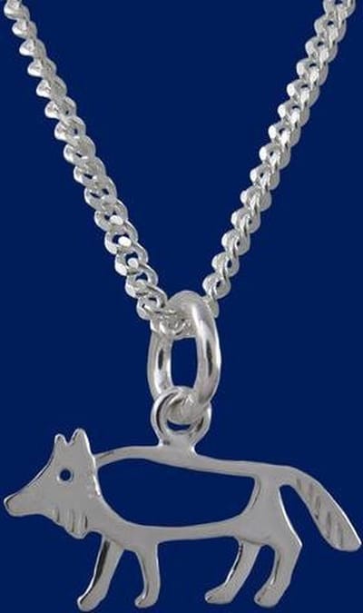 AuBor ®,  Hanger. Kleine zilveren wolf.