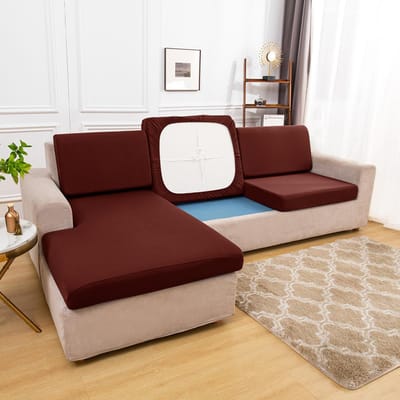 20 couleurs housse de canapé extensible housse de soie glacée pour salon décor à la maison meubles salon housse de canapé Normal S rouge