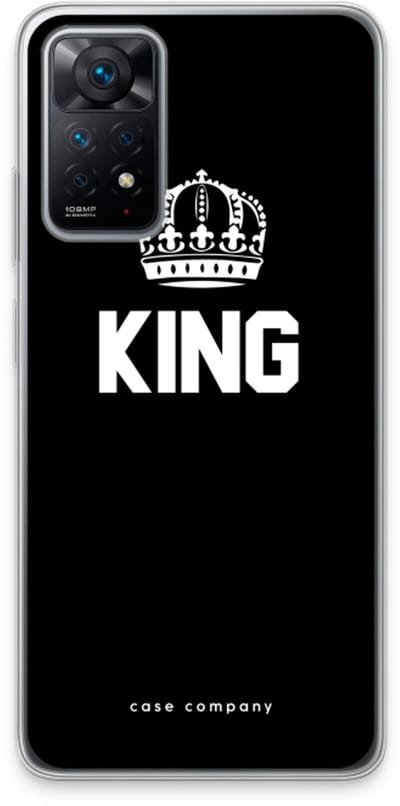 Case Company® - Hoesje geschikt voor Xiaomi Redmi Note 11 Pro hoesje - King zwart - Soft Cover Telefoonhoesje - Bescherming aan alle Kanten en Schermrand