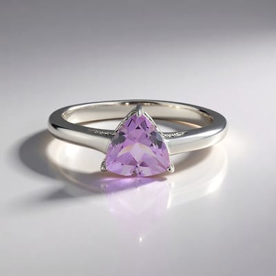 Cavill - Zilveren Ring met Lavendel Amethist 1,04 ct - 925 Sterling Zilver Platina Verguld - Elegante Triljant Ringen - Modern Dames Sieraad