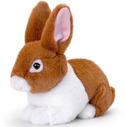 Keel Toys pluche Konijn - knuffeldier - bruin - zittend - 18 cm - knuffel Konijn