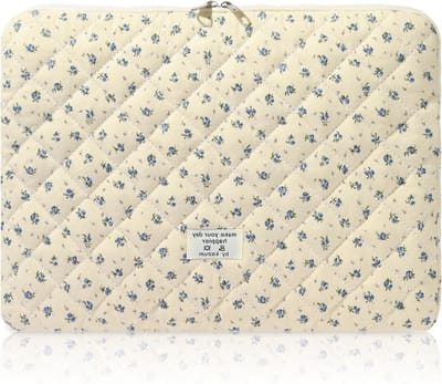 14 Inch Laptop Sleeve met Schattige Bloemenprint, Gevoerde Draagtas voor MacBook, Asus en Dell, Ideaal voor Bescherming en Mobiliteit