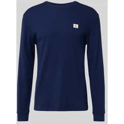 Calvin Klein Trui Ls Waffle Badge Crew Lv040em217 Wfw Maritime Blue Mannen Maat - S