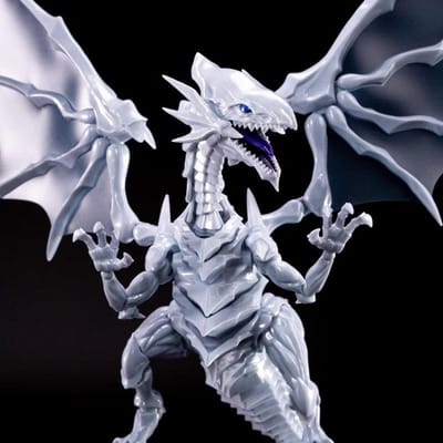Nieuwste Yu-Gi-Oh Witte Blauwe Ogen Draak Model Metaal Spuitverf Actiefiguren Bouwpakket desktopornament Jongens verzamelcadeaus white