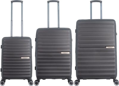 Saxoline Blue Polypropyleen Kofferset Resort / Reiskoffer Set - S/M/L - Anthraciet - Antraciet / Set