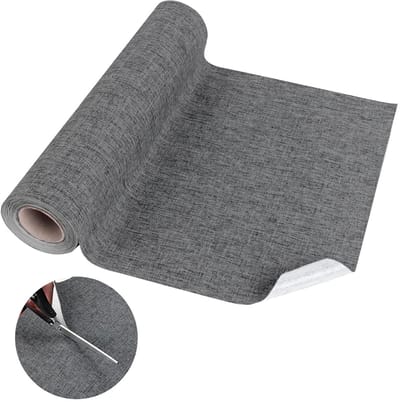 Zelfklevende Linnen Patches - Stof Reparatietape - Meubels Herstellen - Knittervrije Rolverpakking - 30cm x 10m - Grijs