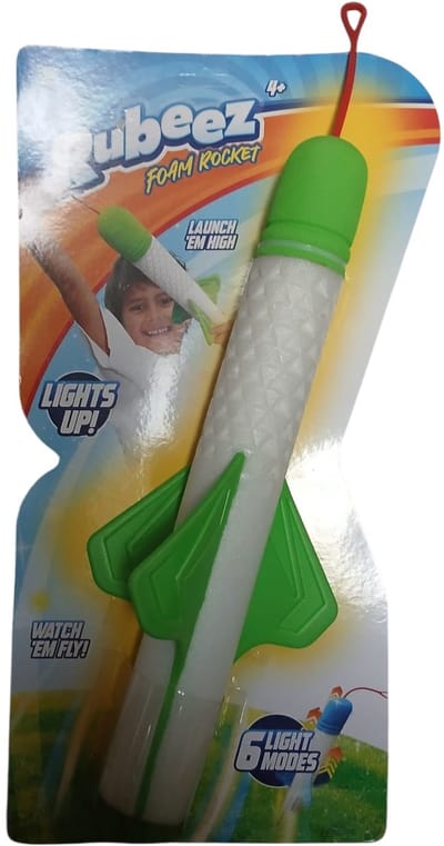 Rubeez Foam Rocket Rood – Met 6 Lichtmodes – Veilig Speelgoed - buitenspeelgoed- schiet raket