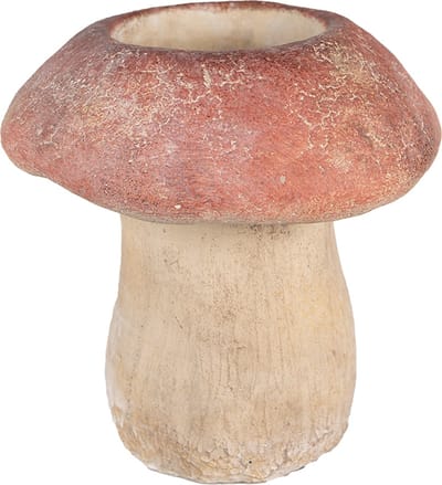 Bloempot voor Binnen – Bruin – Rustieke Pot – Ø 21 cm – Steen – Paddenstoelmotief