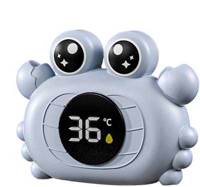 Babybadthermometer Krab - Watertemperatuurmeter Bad - Veilig Baden - Drijvend Met Licht - 11 cm - Veelkleurig