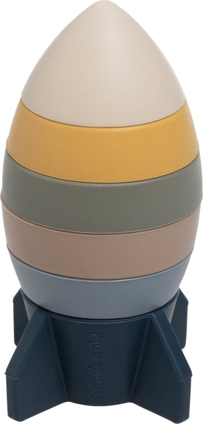 Baby's Only Siliconen stapelraket - Stapeltoren - Stapelbekers - Baby speelgoed - Earth - Baby cadeau