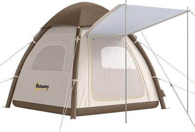 Opblaasbare tent - pblaasbare glamping tent - Waterdicht - Tot 3 personen - Crème wit - Camping - Tuin - Glamping - 220L x 220B x 200H cm