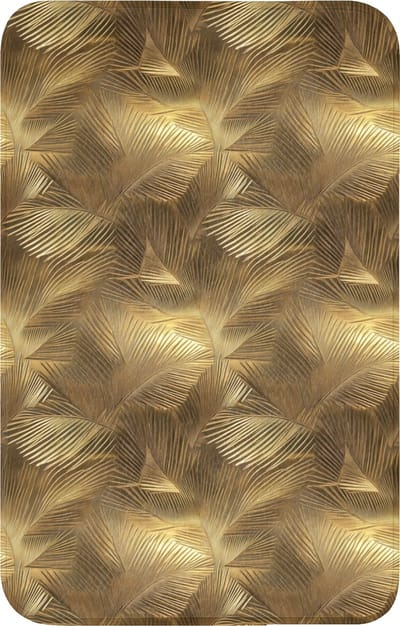 WC mat 50x80 cm - Antislip - Palm - Waaier - Goud - Toiletmat - Vloermat - Douchemat - Toilet tapijt - Toiletmatten