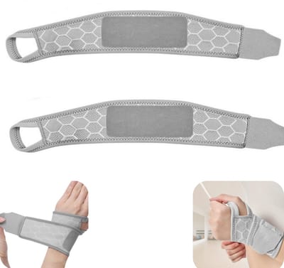 2 stuks beschermers - polsbeschermers - fitness polsbeschermers - gewichtheffen polsbeschermers - unisex - ademend - verstelbaar - sportaccessoires - geschikt voor fitness, gewichtheffen (grijs, 31*7,5 cm)