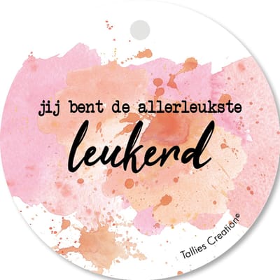 Tallies Cards - kadokaartjes  - bloemenkaartjes - Allerleukste Leukerd - Aquarel - set van 5 kaarten - valentijnskaart - valentijn  - moeder - mama - liefde - 100% Duurzaam
