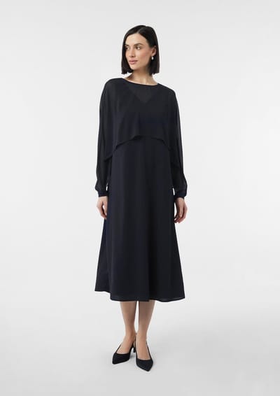 Lange overlagende chiffon jurk dames COMMA