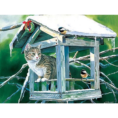 Peinture Diamant 5D DIY Broderie Chats et Oiseaux Point de Croix Forage Complet Strass Décoration de Maison 20X30CM gray