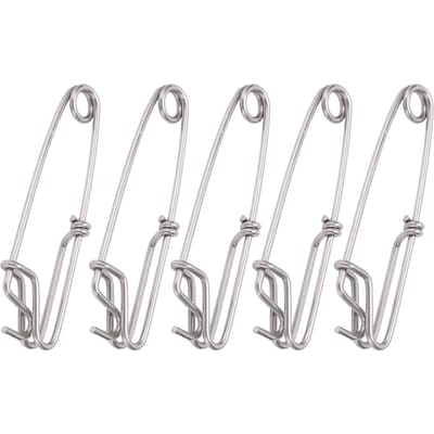 5PCS Attaches Ligne Longue Émerillon Snap Connecteurs Pêche en Mer Œillet Fermé Boucle d'Accrochage Outil Pinces Rapides2.6cmx100MM white