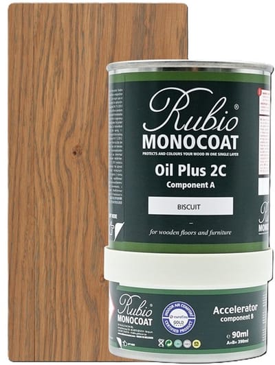 Rubio Monocoat Oil Plus 2C - Ecologische Houtolie in 1 Laag voor Binnenshuis - Biscuit, 390 ml (15 m²)