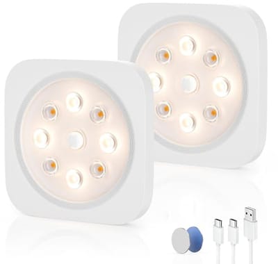 Oplaadbare Led-kastlamp met Bewegingsmelder - Draadloos Nachtlampje voor Binnengebruik, 2 Stuks
